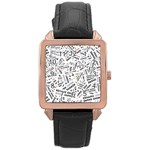 Embrace The Magic Inspirational Phrase Pattern Rose Gold Leather Watch 