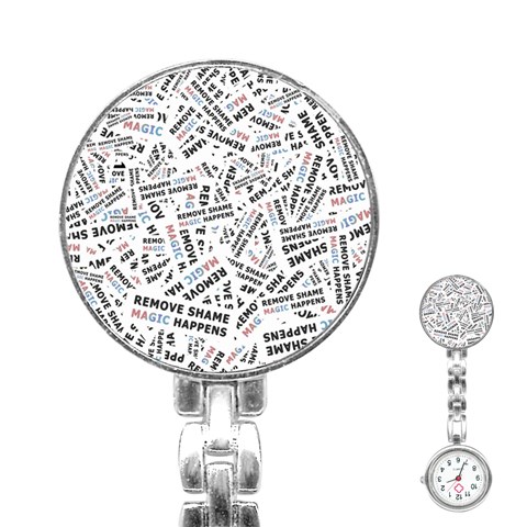 Embrace The Magic Inspirational Phrase Pattern Stainless Steel Nurses Watch from ArtsNow.com Front