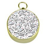 Embrace The Magic Inspirational Phrase Pattern Gold Compasses