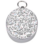 Embrace The Magic Inspirational Phrase Pattern Silver Compasses