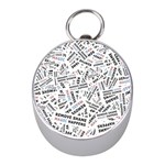 Embrace The Magic Inspirational Phrase Pattern Mini Silver Compasses