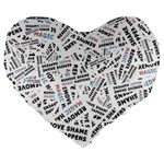 Embrace The Magic Inspirational Phrase Pattern Large 19  Premium Flano Heart Shape Cushions