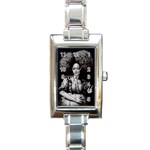 Vintage afro style doll illustration (IA&Human) Rectangle Italian Charm Watch