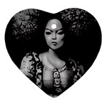 Vintage afro style doll illustration (IA&Human) Ornament (Heart)