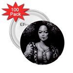 Vintage afro style doll illustration (IA&Human) 2.25  Buttons (100 pack) 