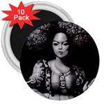 Vintage afro style doll illustration (IA&Human) 3  Magnets (10 pack) 