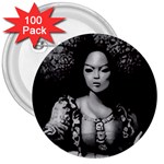 Vintage afro style doll illustration (IA&Human) 3  Buttons (100 pack) 