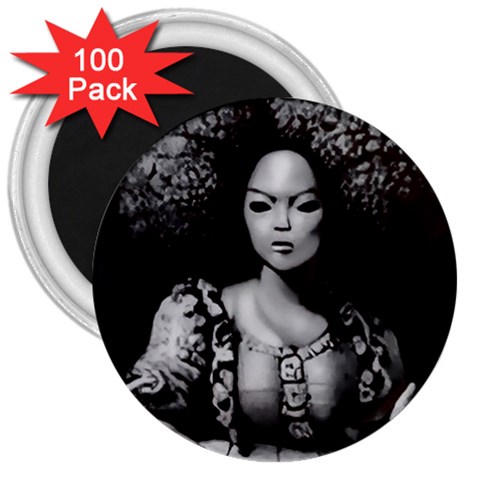 Vintage afro style doll illustration (IA&Human) 3  Magnets (100 pack) from ArtsNow.com Front