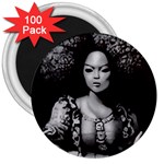 Vintage afro style doll illustration (IA&Human) 3  Magnets (100 pack)