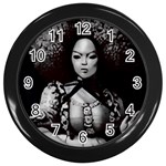 Vintage afro style doll illustration (IA&Human) Wall Clock (Black)