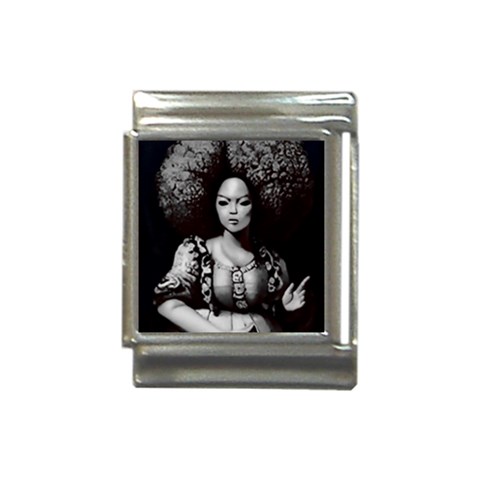 Vintage afro style doll illustration (IA&Human) Italian Charm (13mm) from ArtsNow.com Front