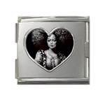 Vintage afro style doll illustration (IA&Human) Mega Link Heart Italian Charm (18mm)