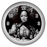 Vintage afro style doll illustration (IA&Human) Wall Clock (Silver)