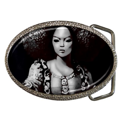 Vintage afro style doll illustration (IA&Human) Belt Buckles from ArtsNow.com Front