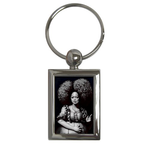 Vintage afro style doll illustration (IA&Human) Key Chain (Rectangle) from ArtsNow.com Front