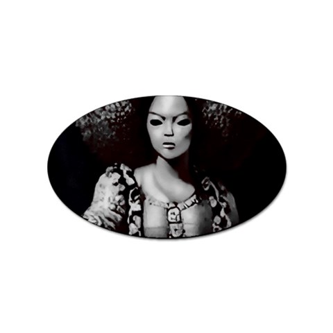 Vintage afro style doll illustration (IA&Human) Sticker (Oval) from ArtsNow.com Front