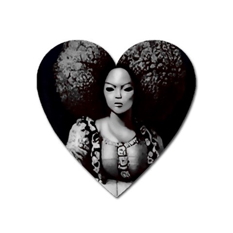 Vintage afro style doll illustration (IA&Human) Heart Magnet from ArtsNow.com Front