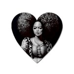 Vintage afro style doll illustration (IA&Human) Heart Magnet