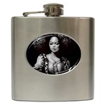 Vintage afro style doll illustration (IA&Human) Hip Flask (6 oz)