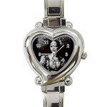 Vintage afro style doll illustration (IA&Human) Heart Italian Charm Watch