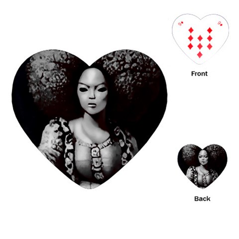 Vintage afro style doll illustration (IA&Human) Playing Cards Single Design (Heart) from ArtsNow.com Front