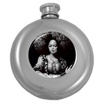 Vintage afro style doll illustration (IA&Human) Round Hip Flask (5 oz)