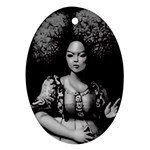 Vintage afro style doll illustration (IA&Human) Oval Ornament (Two Sides)