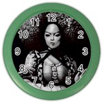 Vintage afro style doll illustration (IA&Human) Color Wall Clock