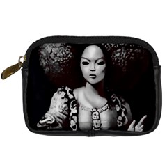 Vintage afro style doll illustration (IA&Human) Digital Camera Leather Case from ArtsNow.com Front