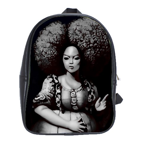 Vintage afro style doll illustration (IA&Human) School Bag (Large) from ArtsNow.com Front