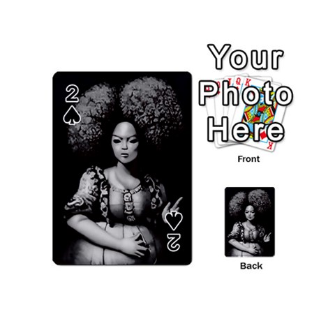 Vintage afro style doll illustration (IA&Human) Playing Cards 54 Designs (Mini) from ArtsNow.com Front - Spade2