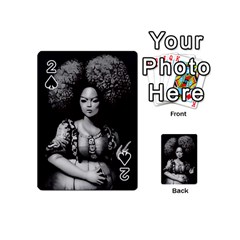 Vintage afro style doll illustration (IA&Human) Playing Cards 54 Designs (Mini) from ArtsNow.com Front - Spade2