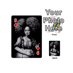 Vintage afro style doll illustration (IA&Human) Playing Cards 54 Designs (Mini) from ArtsNow.com Front - Diamond9