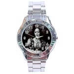 Vintage afro style doll illustration (IA&Human) Stainless Steel Analogue Watch