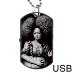 Vintage afro style doll illustration (IA&Human) Dog Tag USB Flash (One Side)