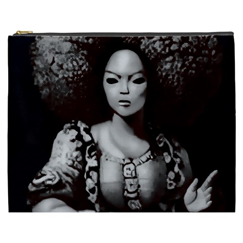 Vintage afro style doll illustration (IA&Human) Cosmetic Bag (XXXL) from ArtsNow.com Front