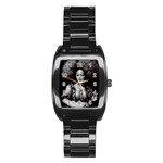 Vintage afro style doll illustration (IA&Human) Stainless Steel Barrel Watch