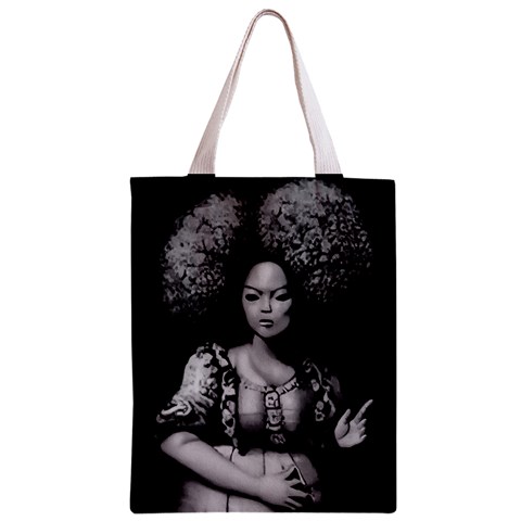 Vintage afro style doll illustration (IA&Human) Zipper Classic Tote Bag from ArtsNow.com Front