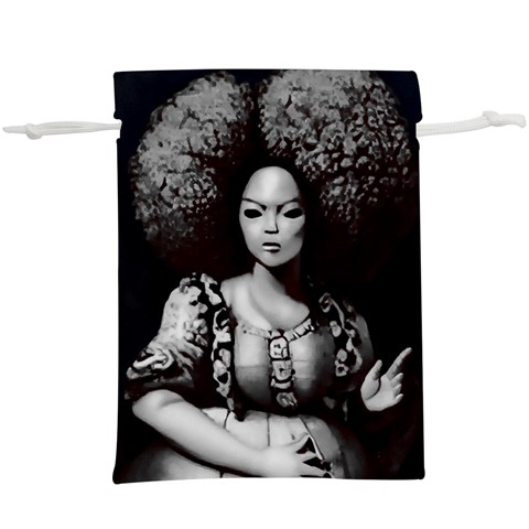 Vintage afro style doll illustration (IA&Human) Lightweight Drawstring Pouch (XL) from ArtsNow.com Front