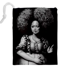 Vintage afro style doll illustration (IA&Human) Drawstring Pouch (5XL) from ArtsNow.com Back