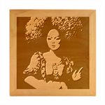 Vintage afro style doll illustration (IA&Human) Wood Photo Frame Cube