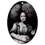 Vintage afro style doll illustration (IA&Human) UV Print Acrylic Ornament Oval