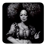 Vintage afro style doll illustration (IA&Human) Square Glass Fridge Magnet (4 pack)