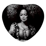 Vintage afro style doll illustration (IA&Human) Heart Glass Fridge Magnet (4 pack)