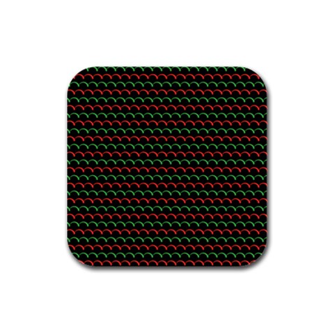 Geometric Abstract Pattern Line Rubber Square Coaster (4 pack) from ArtsNow.com Front