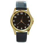 Geometric Abstract Pattern Line Round Gold Metal Watch