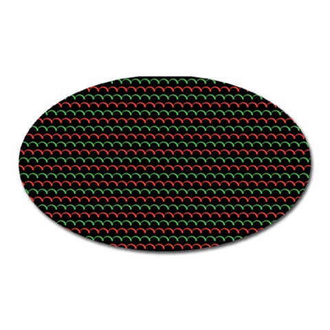 Geometric Abstract Pattern Line Oval Magnet from ArtsNow.com Front