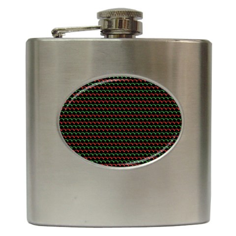 Geometric Abstract Pattern Line Hip Flask (6 oz) from ArtsNow.com Front