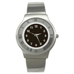 Geometric Abstract Pattern Line Stainless Steel Watch