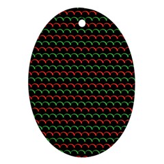 Geometric Abstract Pattern Line Oval Ornament (Two Sides) from ArtsNow.com Back